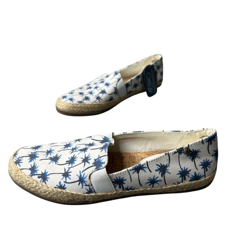 Bass Jenny Palm Tree Espadrille Flats 8M Pillowsoft Ultralight Comfort Boho